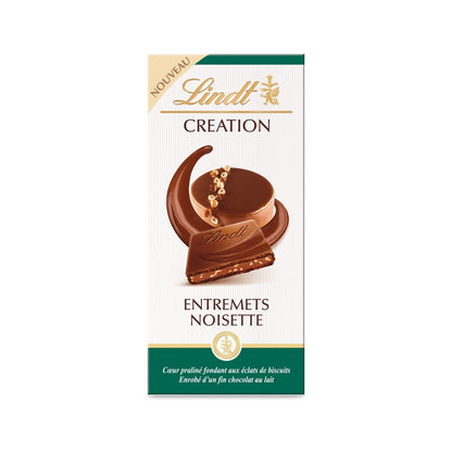 LINDT Creation Milk Chocolate Bar with Hazelnut Entremets