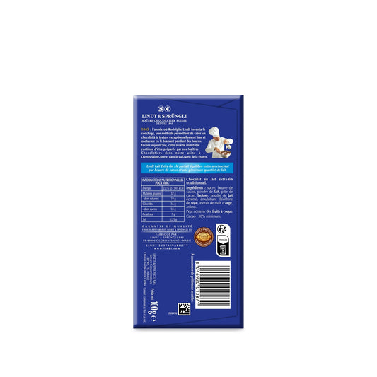LINDT THE AUTHENTIC Extra Fine Milk Chocolate Bar