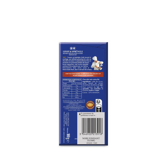 LINDT Authentic Extra Smooth Dark Chocolate Bar