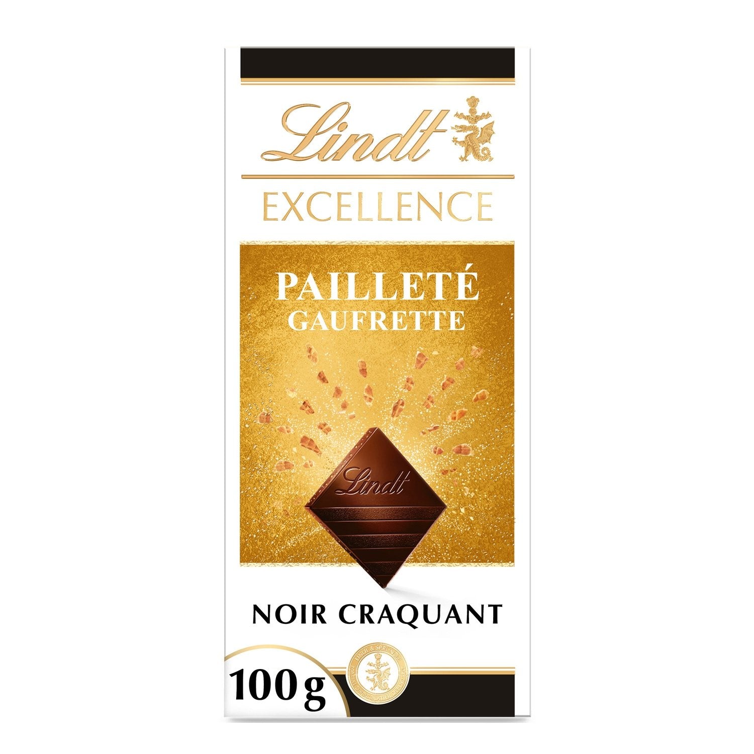 Tablette de Chocolat Noir Excellence Gaufrette LINDT La tablette de 100g