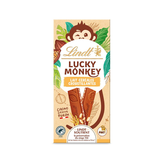 Barres Chocolatées Lait Céréales Croustillantes LINDT la tablette de 100g