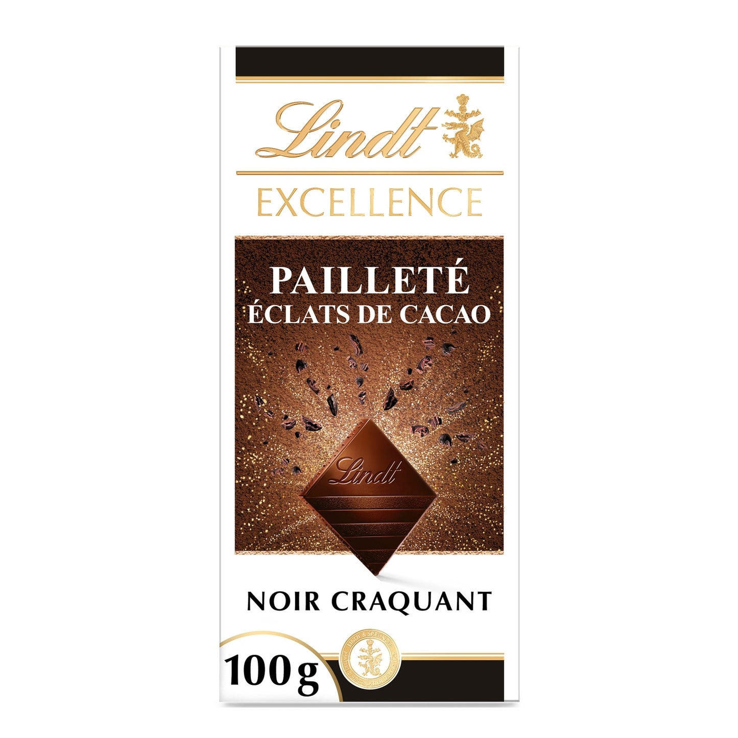 LINDT Excellence Dark Chocolate Bar with Cocoa Beans