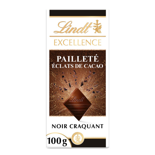 LINDT Excellence Dark Chocolate Bar with Cocoa Beans