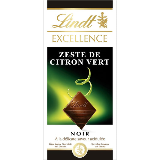 Tablette de Chocolat Noir Excellence Citron Vert LINDT La tablette de 100g