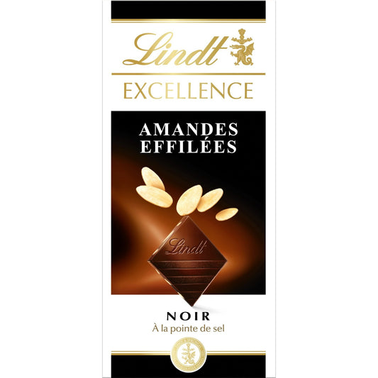 Tablette de Chocolat Noir Excellence Amandes Effilées LINDT La tablette de 100g