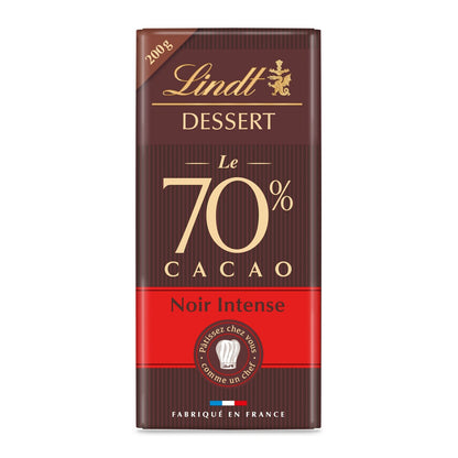 Tablette de Chocolat Noir Intense 70% Cacao LINDT DESSERT