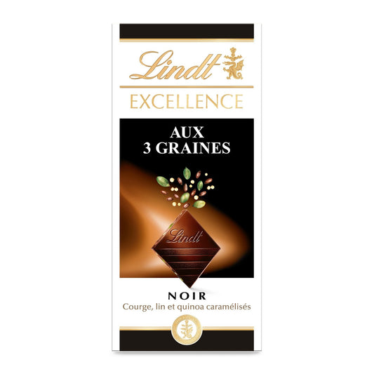 Tablette de Chocolat Noir Excellence 3 Graines LINDT La tablette de 100g