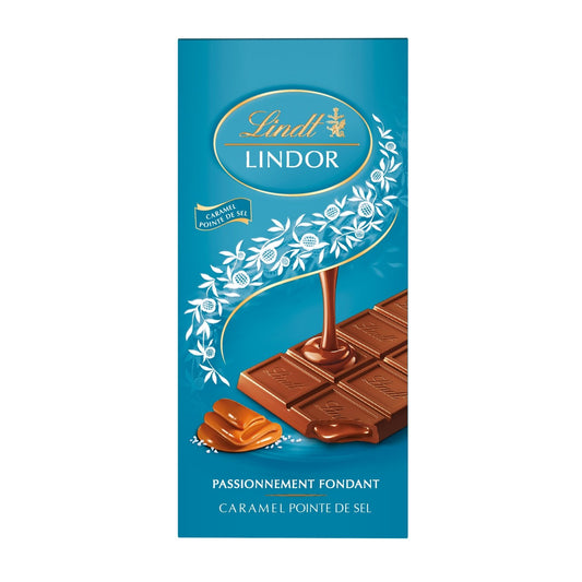 Tablette de Chocolat Lait Lindor Caramel Pointe de Sel LINDT La tablette de 150g