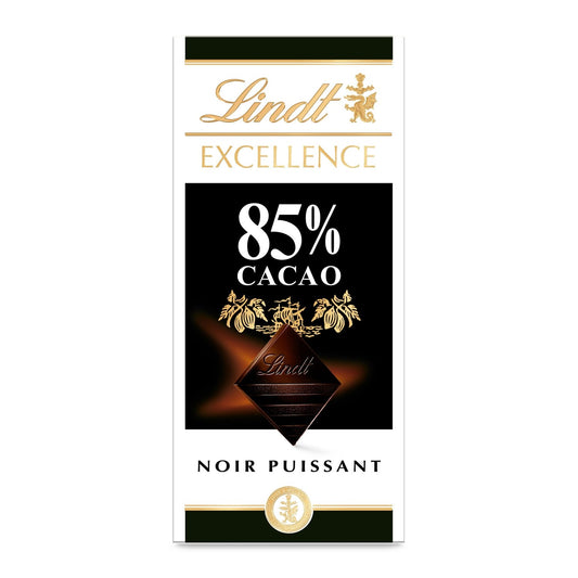 Tablette de Chocolat Noir Puissant 85% Excellence LINDT La tablette de 100g