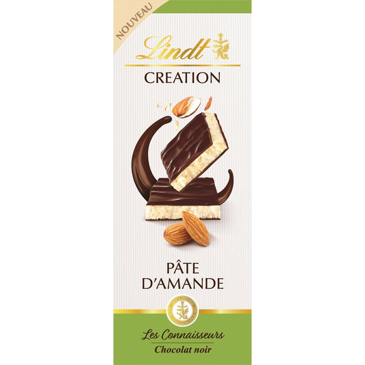 Tablette de Chocolat Noir Création Pâte d'Amande LINDT La tablette de 120g