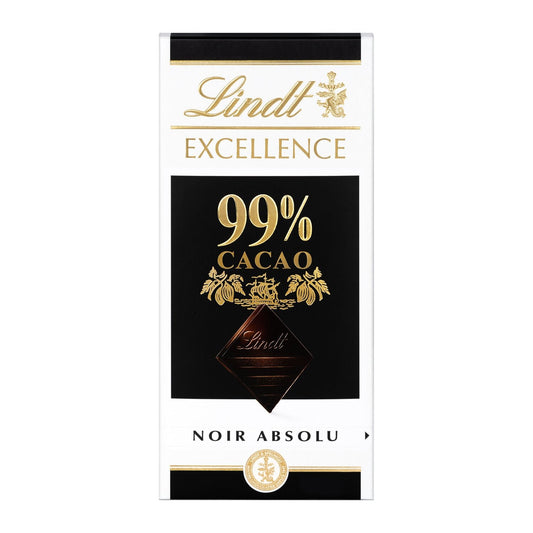 Tablette de Chocolat Noir Excellence 99% LINDT La tablette de 50g