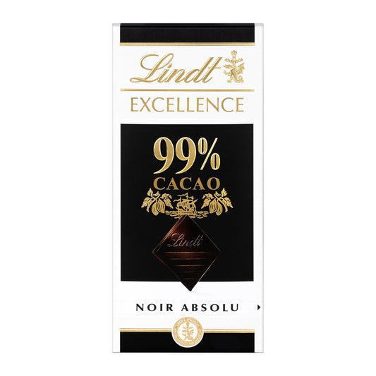 LINDT Excellence 99% Dark Chocolate Bar