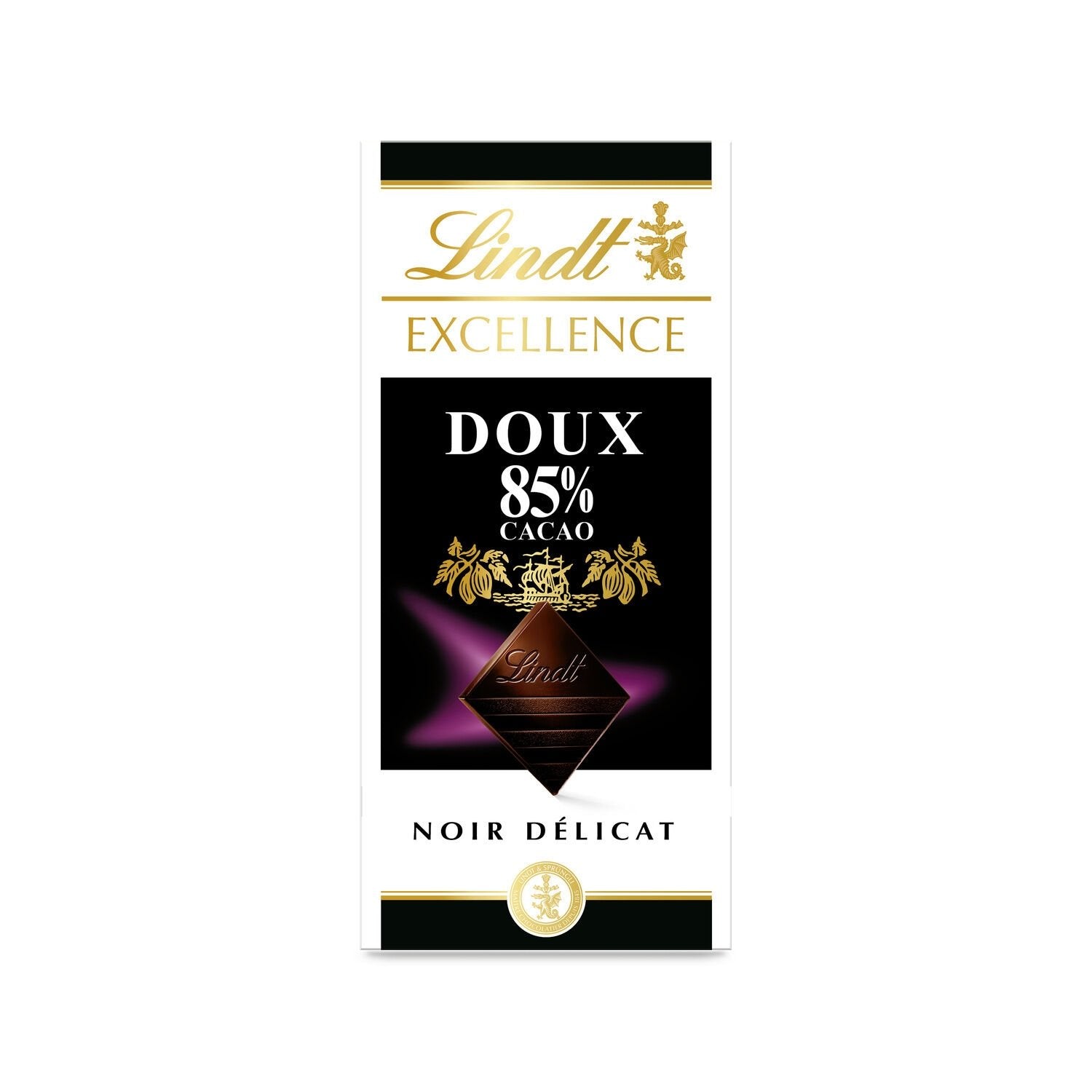Tablette de Chocolat Noir Délicat 85% Excellence LINDT La tablette de 100g