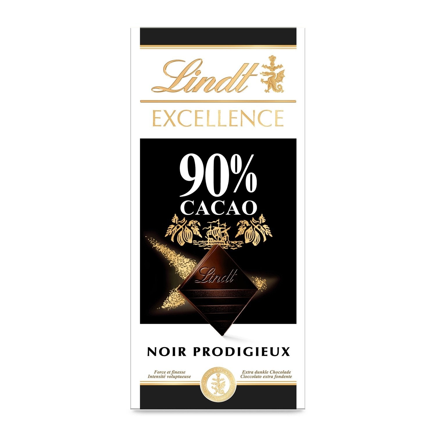 Tablette de Chocolat Noir Excellence 90% LINDT La tablette de 100g