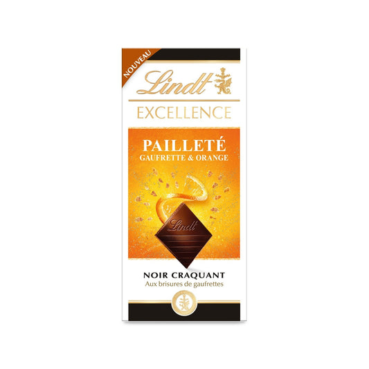 Tablette de Chocolat Noir Excellence Gaufrette Orange LINDT La tablette de 100g