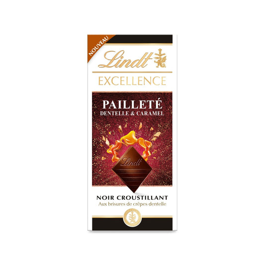 Tablette de Chocolat Noir Excellence Dentelle Caramel LINDT La tablette de 100g