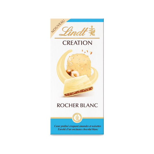 Tablette de Chocolat Blanc Rocher Blanc LINDT La tablette de 148g