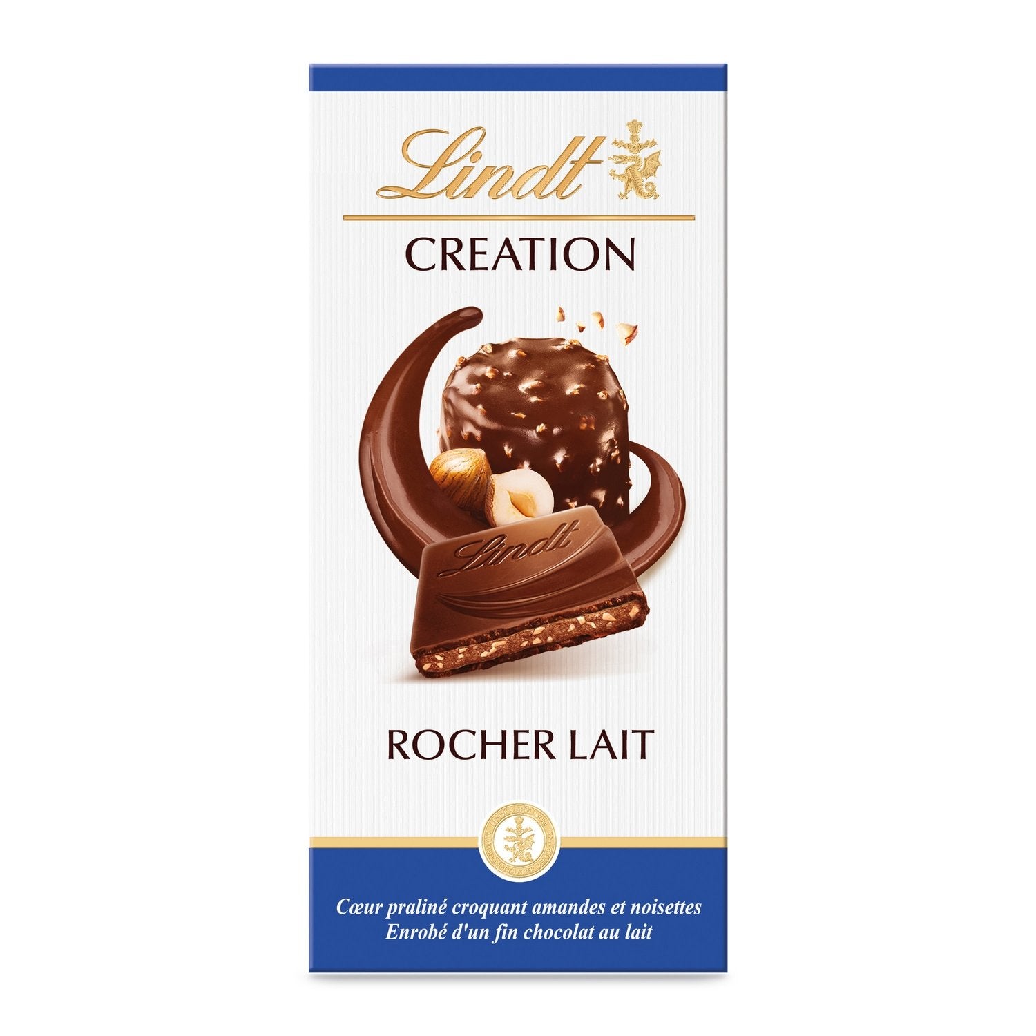 Tablette de Chocolat Lait Création Rocher LINDT La tablette de 150g