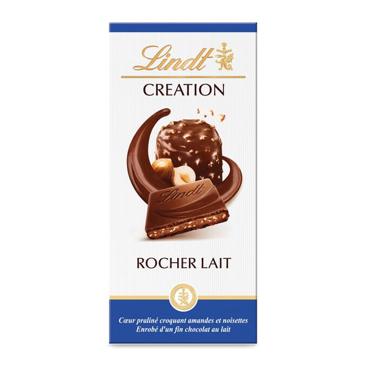Tablette de Chocolat Lait Création Rocher LINDT La tablette de 150g