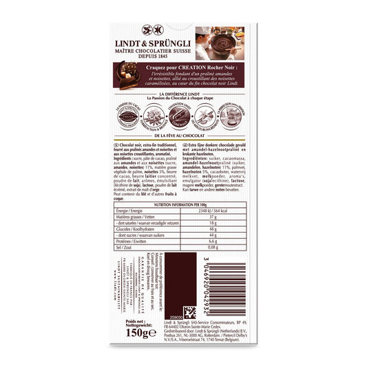 LINDT Rocher Creation Dark Chocolate Bar