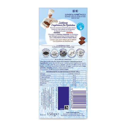 LINDT Pyrenees Milk Chocolate Bar