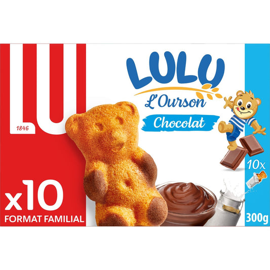 Gâteaux Fourrés au Chocolat l'Ourson Lulu LU La boîte de 10 sachets - 300 g