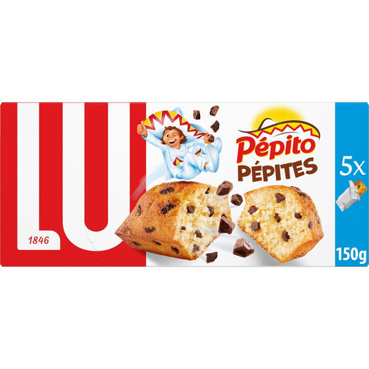 Gâteaux aux Pépites de Chocolat Pepito LU La boîte de 5 sachets - 150 g