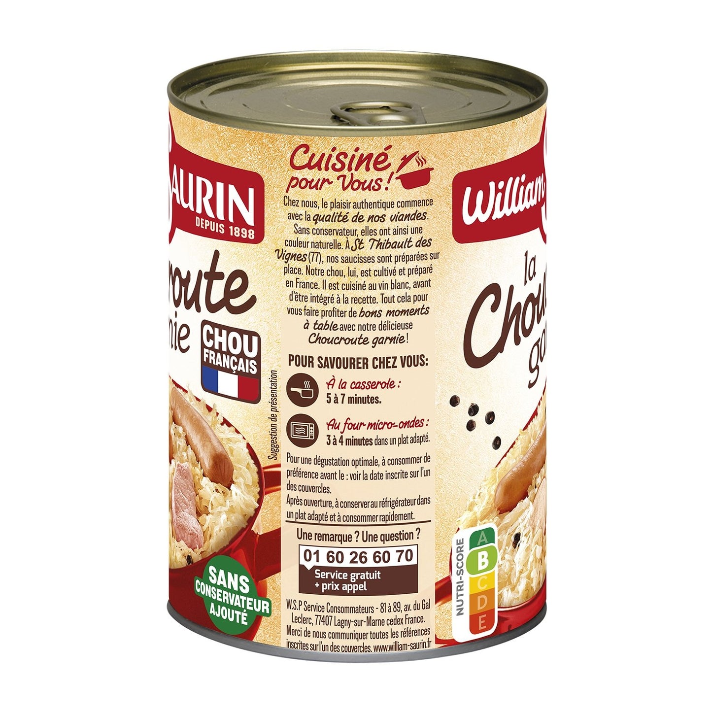 Plat Individuel Choucroute Garnie WILLIAM SAURIN