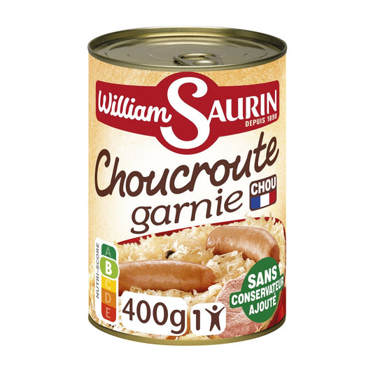 Plat Individuel Choucroute Garnie WILLIAM SAURIN la boite de 400g