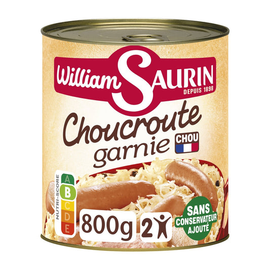 Plat Familial Choucroute Garnie WILLIAM SAURIN la boite de 800g
