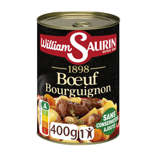 Plat Individuel Bœuf Bourguignon WILLIAM SAURIN la boite de 400g