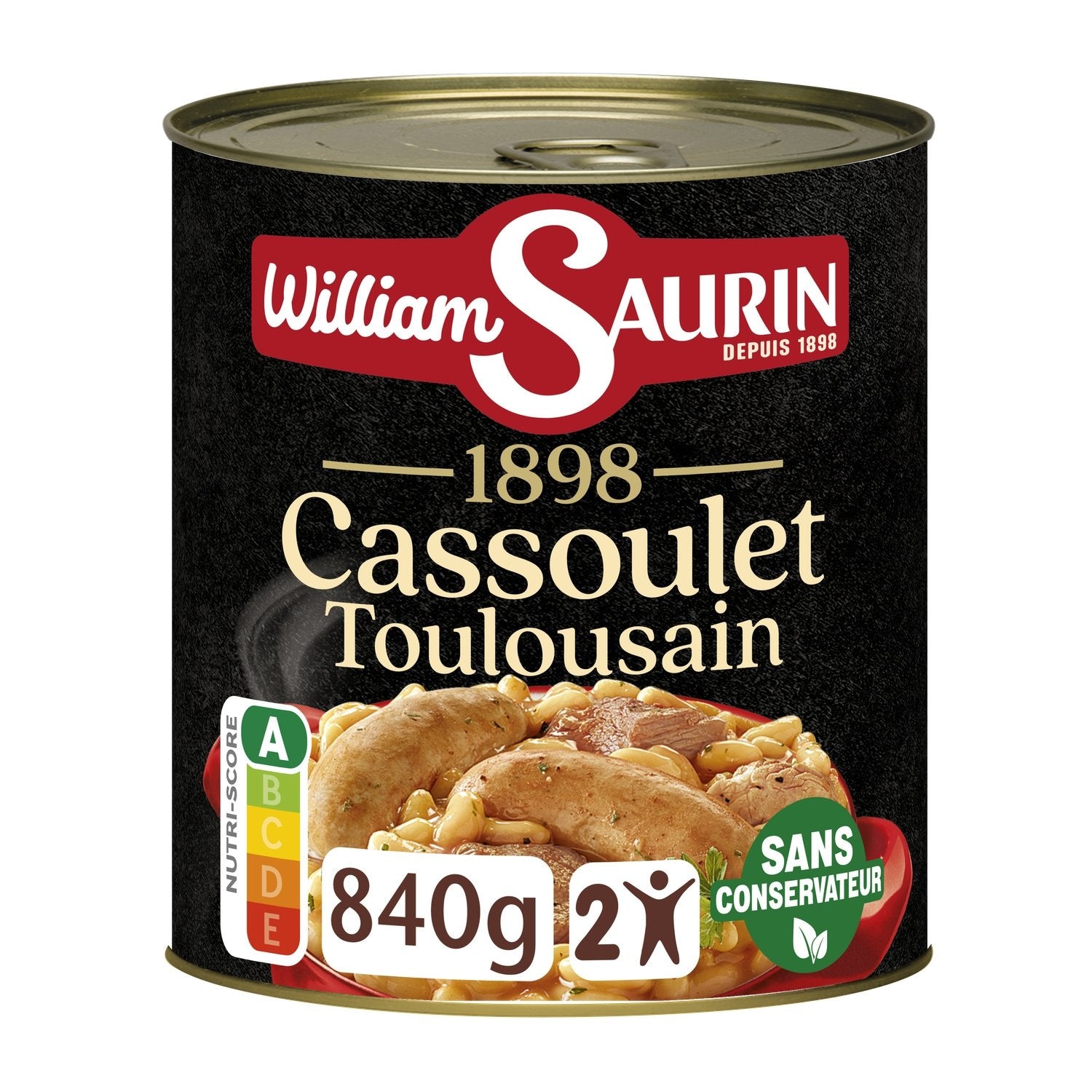 Plat Familial Cassoulet Toulousain WILLIAM SAURIN la boite de 840g