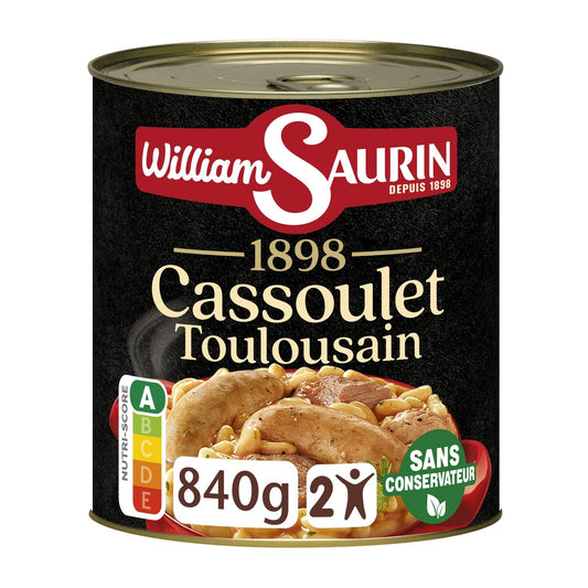 Plat Familial Cassoulet Toulousain WILLIAM SAURIN la boite de 840g