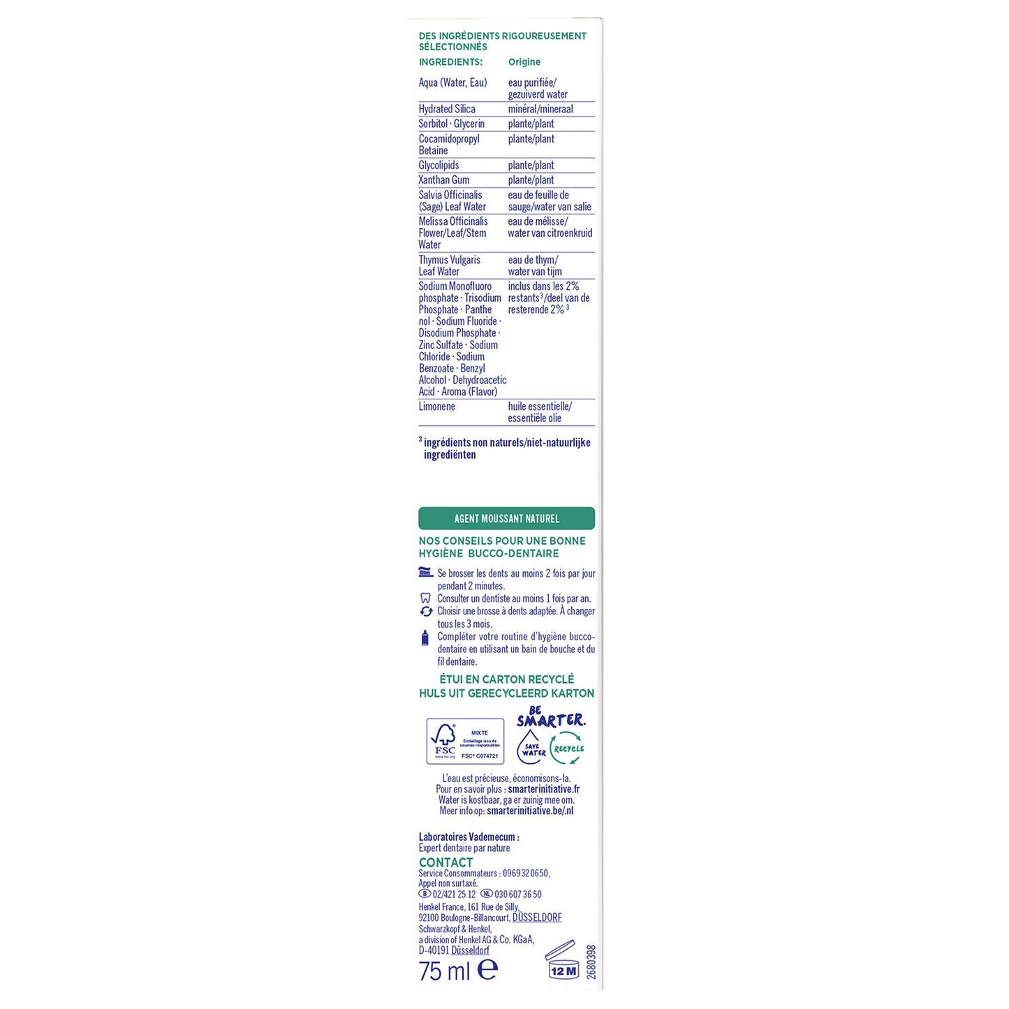 VADEMECUM Fluoride &amp; Plant Toothpaste