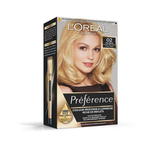 Coloration Cheveux Permanente 02 Valence Blond Très Très Clair Doré PREFERENCE