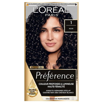 Coloration Permanente 1. 0 Noir Intense Brillance Haute Intensité Préférence L'OREAL PARIS