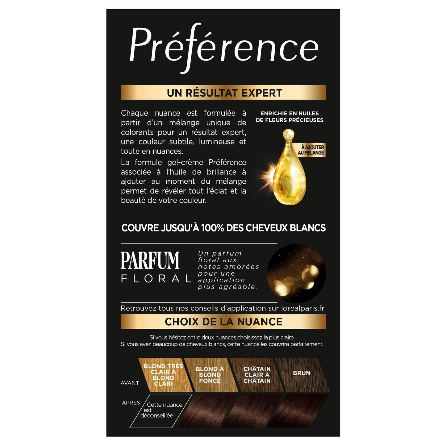 Coloration Permanente 4. 15 Caracas Marron Glacé Brillance Haute Intensité Préférence L'OREAL PARIS