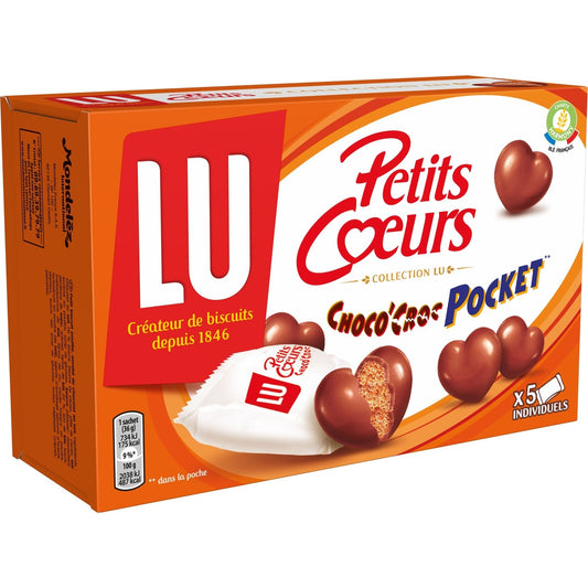 Milk Chocolate Coated Cookies Choco'croc Pocket Little Hearts LU