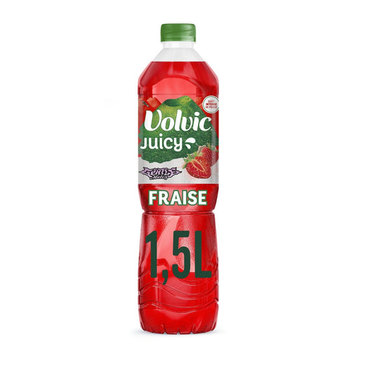 Eau Plate Aromatisée Fraise Juicy VOLVIC la bouteille d'1,5L