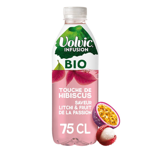 Organic Hibiscus Lychee Passion Flavored Still Water Infusion VOLVIC