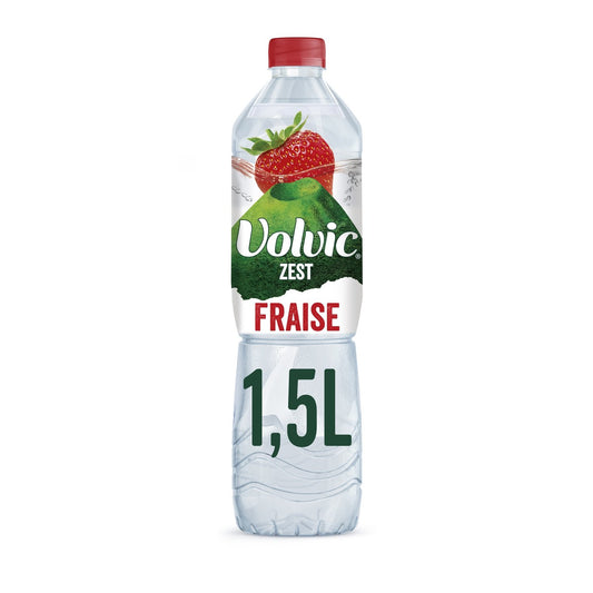 Eau Plate Aromatisée Fraise Zest VOLVIC la bouteille d'1,5L
