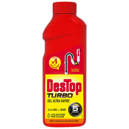 Ultra Fast Gel Drain Unblocker with Bleach + Soda 2 Doses DESTOP