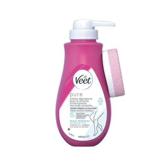 Crème Dépilatoire Sous la Douche Peau Sensible Aloe Vera Vitamine E VEET le flacon de 400mL