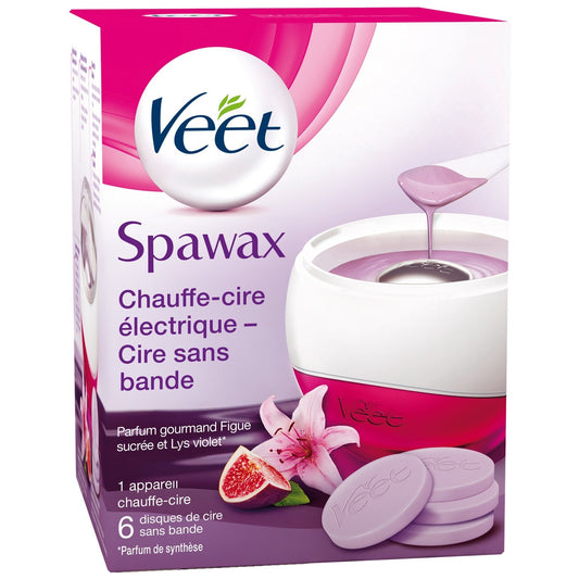 Cire Epilation Cire Chaude Sans Bandes Figue Sucrée et Lys Violet VEET le kit et la recharge de 50mL