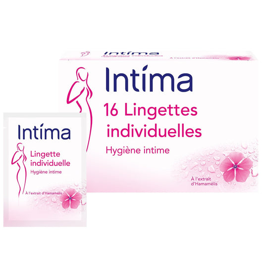 Lingettes Intime à l'Hamamélis INTIMA la boite de 16 lingettes
