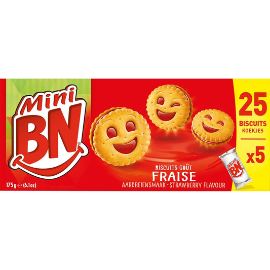 Biscuits Mini Goût Fraise BN les 5 sachets de 35 g