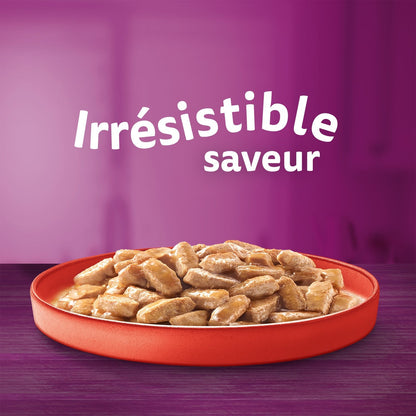 Pâtée pour Chat Adulte en Sauce Boeuf Agneau Veau Dinde Canard Poulet Gibier Volaille la Carte du Boucher WHISKAS
