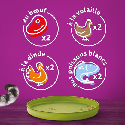 Pâtée pour Chat Adulte en Gelée Boeuf Dinde Volaille Truite la Carte du Monde WHISKAS