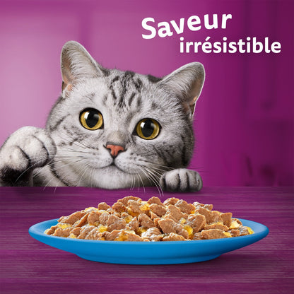 Pâtée pour Chat Adulte en Gelée Saumon Thon Cabillaud Poisson Blanc les Poissons Favoris WHISKAS