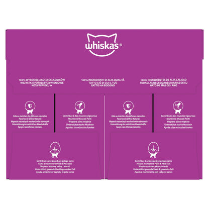 WHISKAS Adult Cat Food in Sauce with Beef, Chicken, Lamb &amp; Poultry